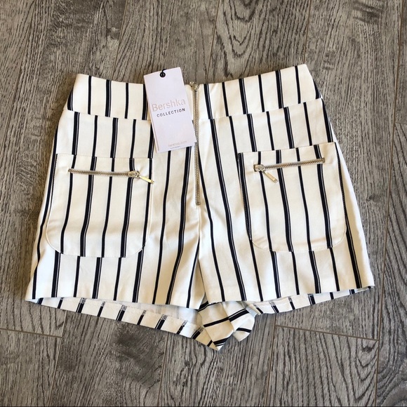 NWT Bershka Striped Zipper Shorts - Picture 2 of 5